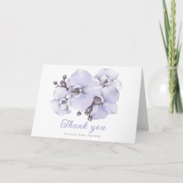 Elegant Lavender Orchid Baby Shower Thank You Card Tack Kort