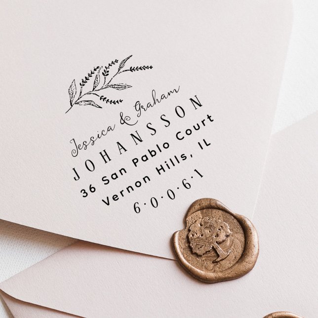 Elegant Lavender Par Namn Returadress Självfärgande Stämpel (Elegant Lavender Couples Names Return Address Self-inking Stamp)