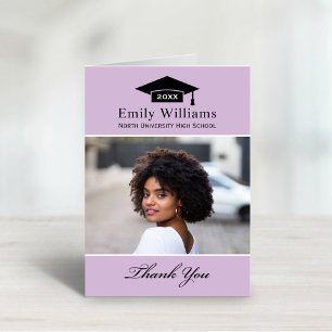 Elegant Lavender Personlig Studenten Photo Tack Kort