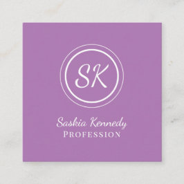 Elegant Lavender Professionell Monogram Fyrkantigt Visitkort