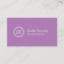 Elegant Lavender Professionell Monogram Visitkort