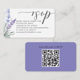 Elegant Lavender QR Code OSA Bröllop Tilläggskort