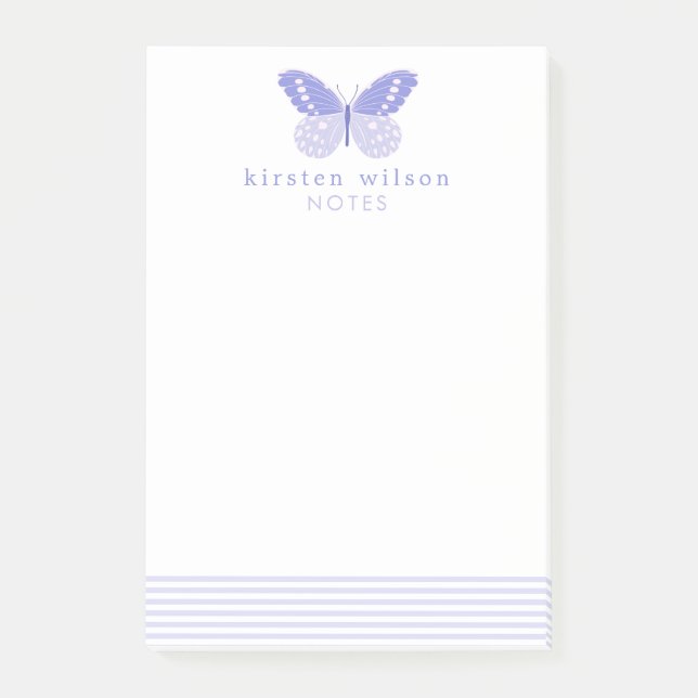 Elegant Lavender Rand & Butterfly Post-it Notes (Framsida)