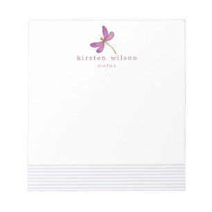 Elegant Lavender Rand & Dragonfly Personlig Anteckningsblock