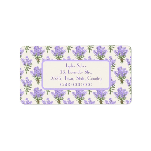 Elegant Lavender-Returetiketter Adressetikett (Framsidan)