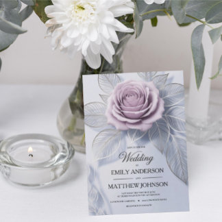 Elegant Lavender Ro bröllopsinbjudan Inbjudningar
