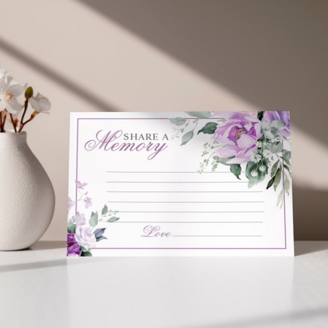 Elegant Lavender Ro Funeral  ett minneskort OSA Kort (Skapare uppladdad)