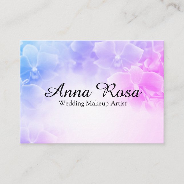 *~* Elegant Lavender Rosa Flower Macro Photo Visitkort (Framsida)