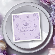 Elegant Lavender Scribble Quinceanera
