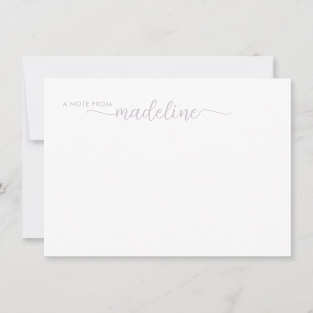 Elegant Lavender Script Namn Anteckningskort (Framsida)