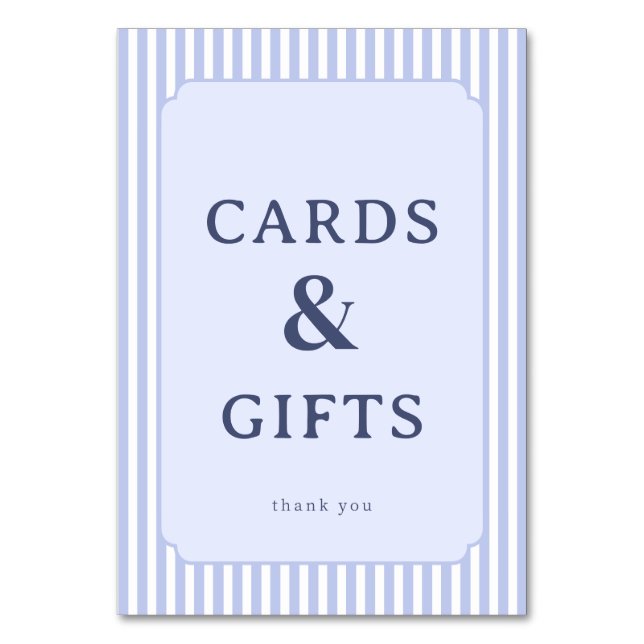Elegant Lavender Serif Cards & Gifts Sign Bordsnummer (Framsidan)