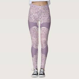 Elegant Lavender Snöre Mönster Leggings AI art