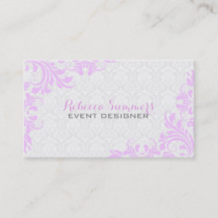 Elegant Lavender Snöre White Damasks Visitkort