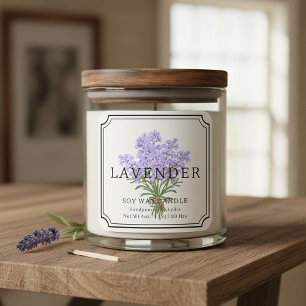 Elegant Lavender Soy Vax Candle Business Label Fyrkantigt Klistermärke