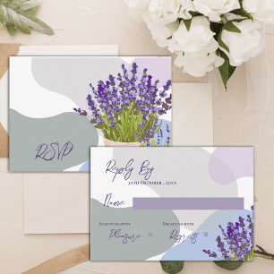 Elegant Lavender Stems i Basket Blommigt Bröllop OSA Kort
