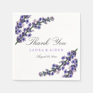 Elegant Lavender Tack Bröllop Napkin Pappersservett