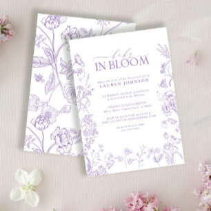 Elegant Lavender Victorian Blommigt Baby i Bloom Inbjudningar