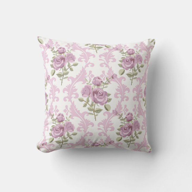 elegant Lavender Vintage  blommigt - kudde för hem (Framsida)