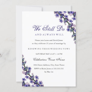 Elegant Lavender Vow Renewal-årsdag Inbjudningar