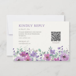 Elegant Lavender Watercolor Blommigt Bröllop OSA Kort