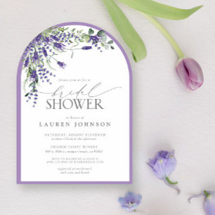 Elegant Lavender Watercolor Blommigt Möhippa Inbjudningar