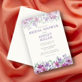 Elegant Lavender Watercolor Blommigt Möhippa Inbjudningar
