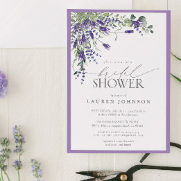 Elegant Lavender Watercolor Blommigt Möhippa Inbjudningar