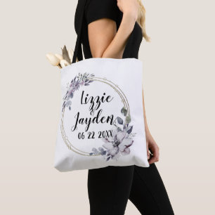 Elegant Lavender Watercolor Blommigt Wandeans Tygkasse