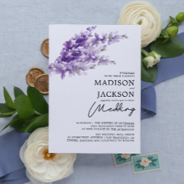 Elegant Lavender Watercolor Bröllop Inbjudningar