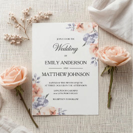 Elegant Lavender Watercolor Wedding Invitation Inbjudningar