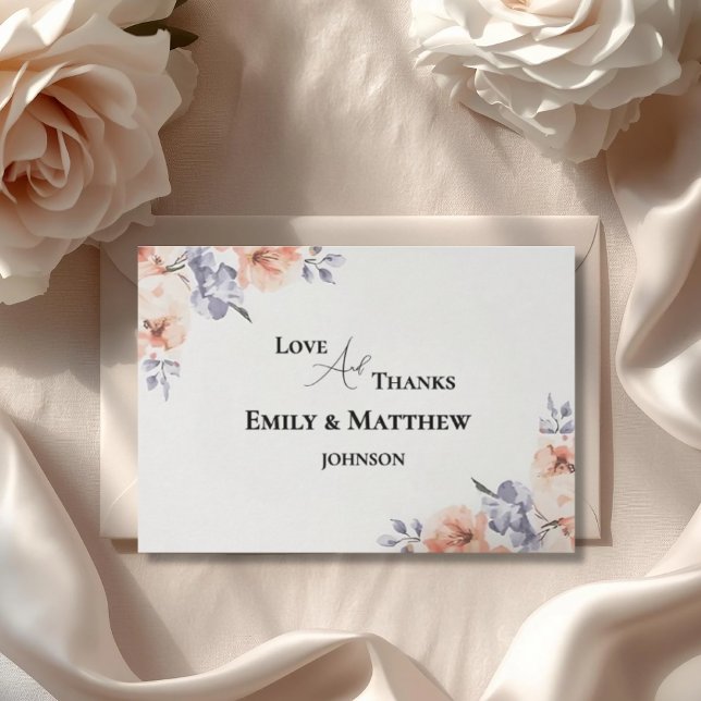 Elegant Lavender Watercolor Wedding Thank You Card (Skapare uppladdad)