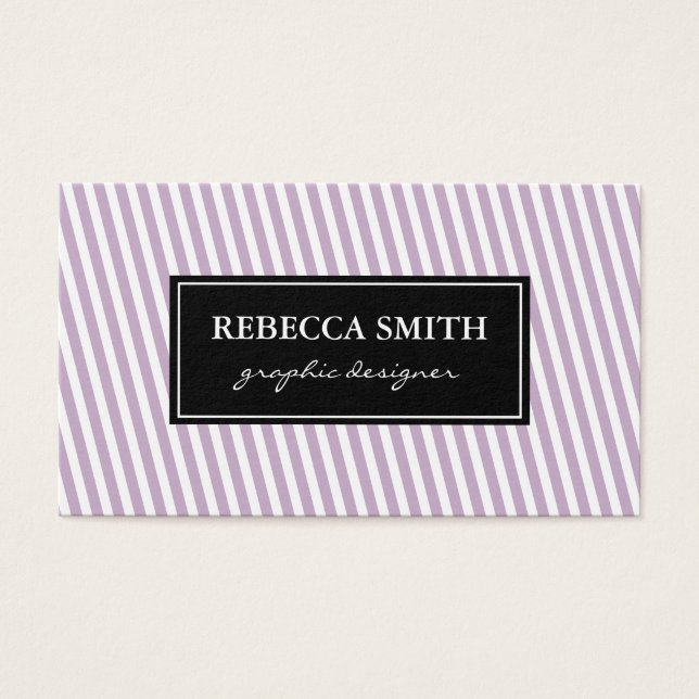 Elegant Lavender White Rand Visitkort (Framsidan)