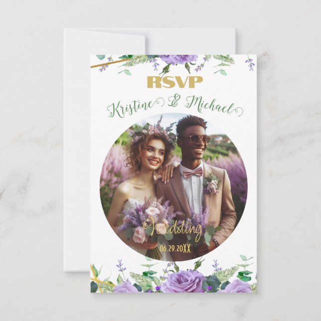 Elegant Lavender WildblomAnpassningsbar OSA Kort (Baksida)