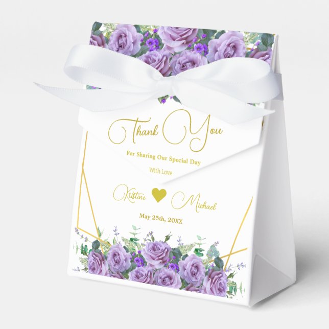 Elegant Lavender WildblomAnpassningsbar Presentaskar (Framsidan Sidan)