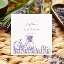 Elegant Lavender Wildblomma Bicycle Baby Shower