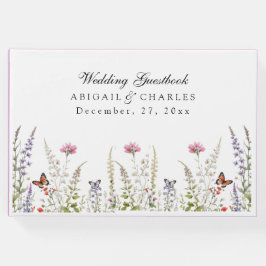 Elegant Lavender & Wildblomma Bloom Gästböcker