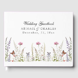 Elegant Lavender & Wildblomma Bloom Gästböcker