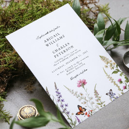Elegant Lavender & Wildblommor bloom Inbjudningar