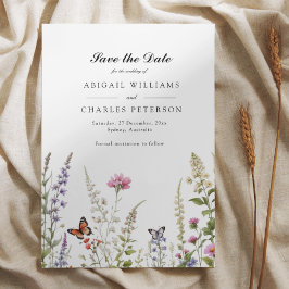 Elegant Lavender & Wildblomsbloom Spara datum Datumet