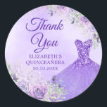 Elegant Lavender Winter Snowflake Quinceañera Runt Klistermärke<br><div class="desc">Elegant Lavender Winter Snowflake Quinceañera Tack Sticker</div>
