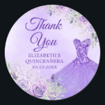 Elegant Lavender Winter Snowflake Quinceañera Runt Klistermärke<br><div class="desc">Elegant Lavender Winter Snowflake Quinceañera Tack Sticker</div>