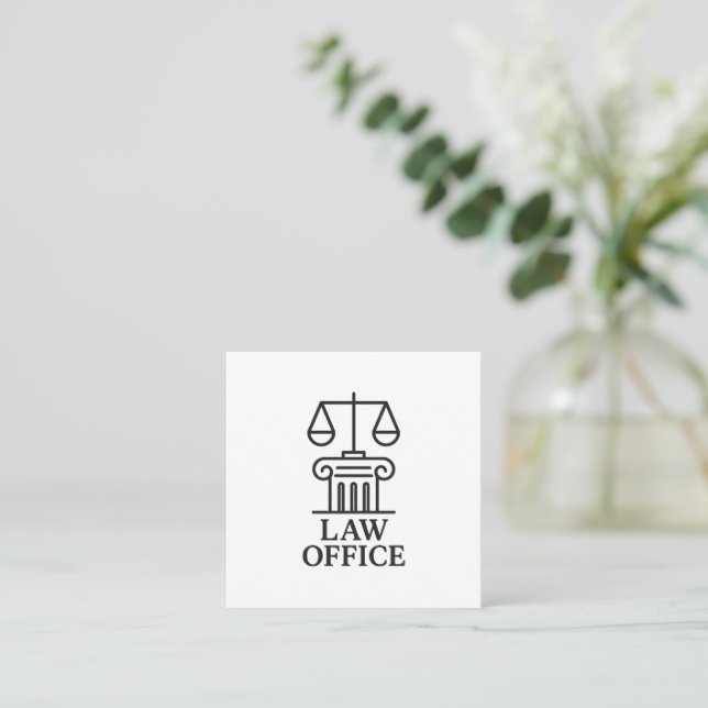 Elegant Law Office Logotyp Fyrkantigt Visitkort (Stående Fram)