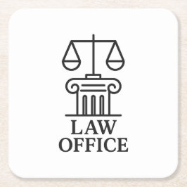 Elegant Law Office Logotyp Underlägg Papper Kvadrat