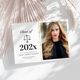 Elegant Law School studenten fotoannonsering Inbjudningar