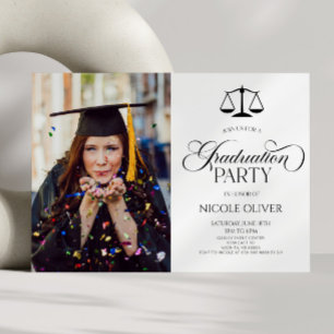 Elegant Lawyer Anpassningsbar Bild Studenten Inbjudningar
