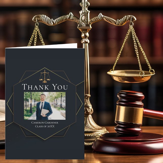Elegant Lawyer Photo Law School Studenten Tack Kort (Skapare uppladdad)