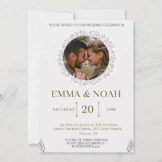 Elegant Leaf Arch Wedding Invitation with Ecclesia Inbjudningar