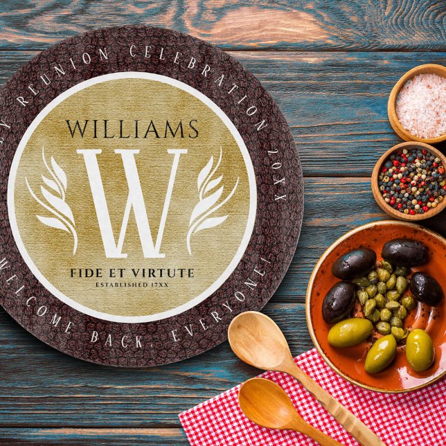 Elegant Leather Löv & Vintage Papper Surname Motto (Skapare uppladdad)