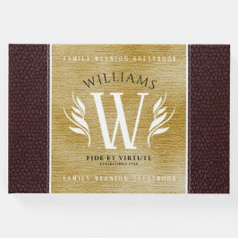 Elegant Leather Löv & Vintage Papper Surname Motto Gästböcker