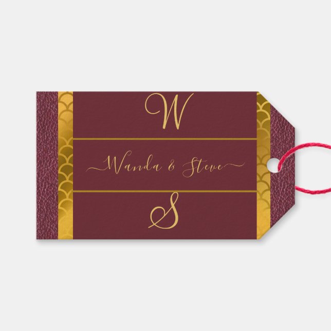 Elegant Leather Mönster Bröllop Gift-väska Presentetikett (Framsidan (Horisontell))